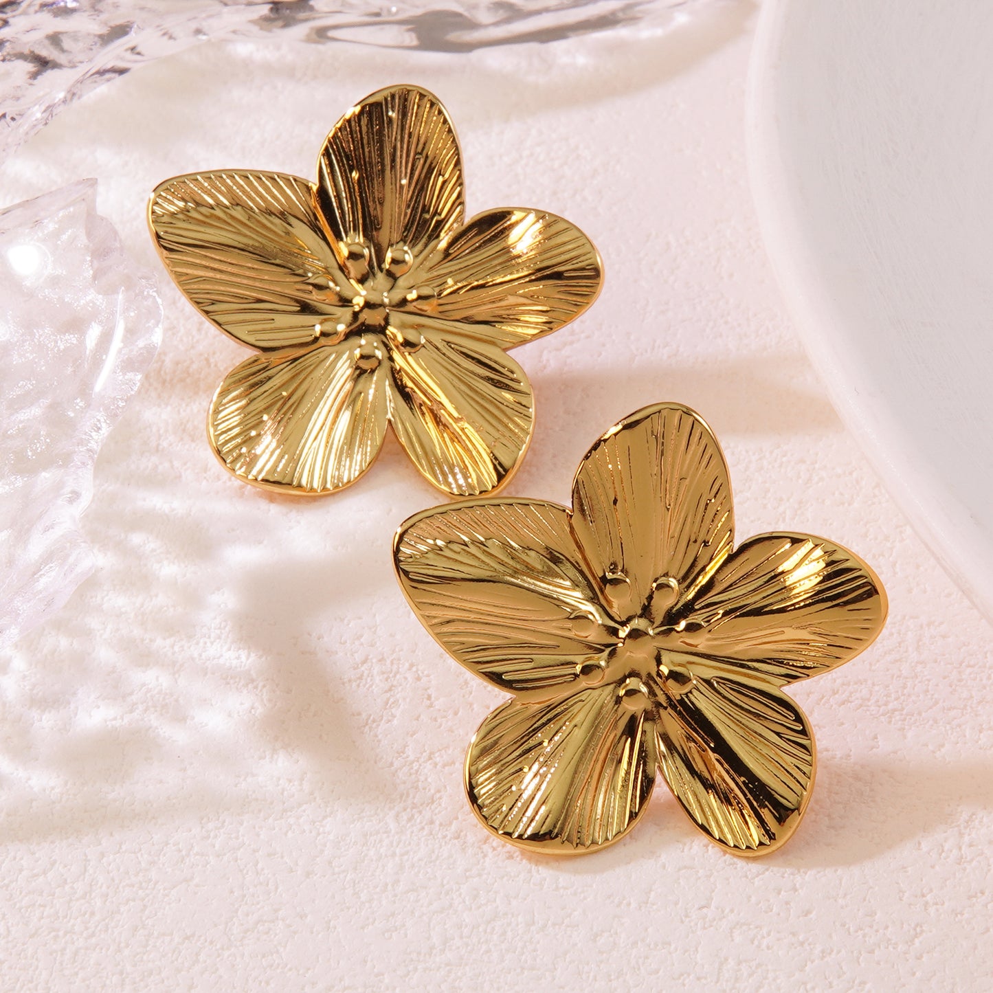 Flower stainless steel earrings
